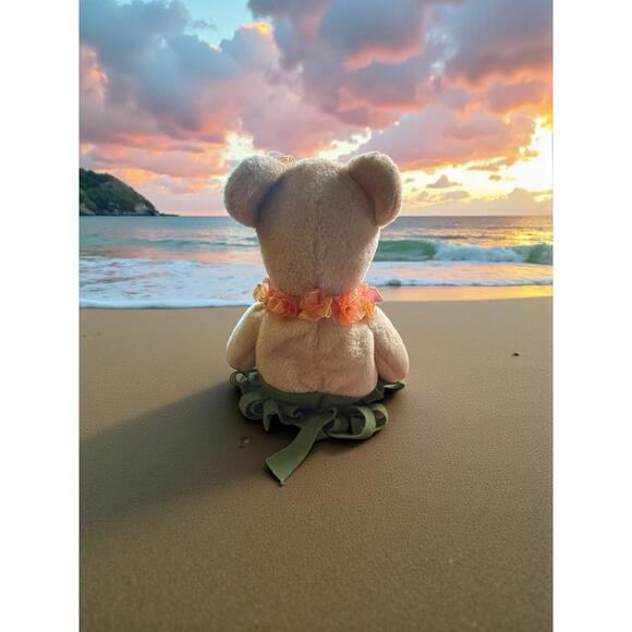 Ty Beanie Baby Alana Hula Bear Plush 8.5" Stuffed Animal 2006 - Picture 2 of 5